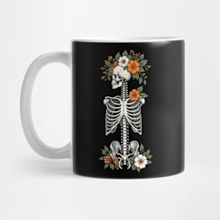 Skeleton with flower Mug